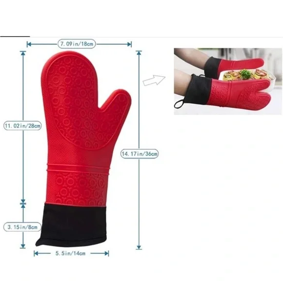 New Silicone Professional Oven Gloves Heat Resistant - Picture 4 of 10